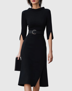 Classic black midi dress for work and parties – Dress for women