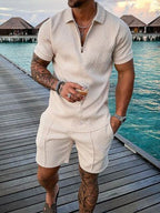 Light set for summer and leisure – Polo and shorts set for men