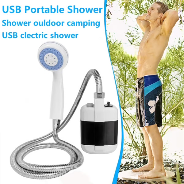 Portable Outdoor Shower for Camping and Travel – USB Camping Shower with Rechargeable Battery