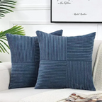 Comfortable home textiles for living room and sofa – Square decorative pillow with ribbed texture
