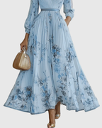 Elegant maxi dress for parties and special occasions – Pleated dress for women