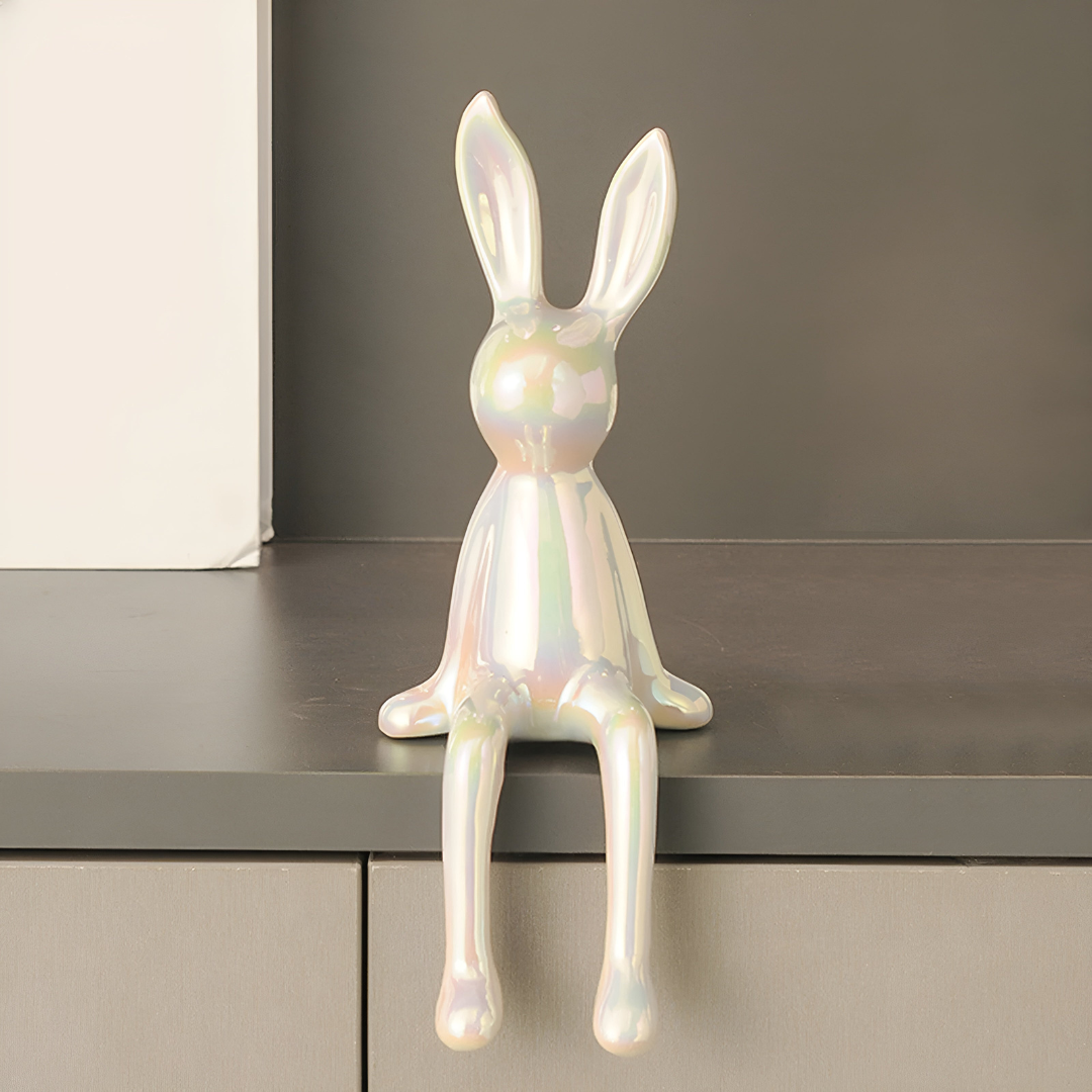 Dekorativ kaninfigur i keramik