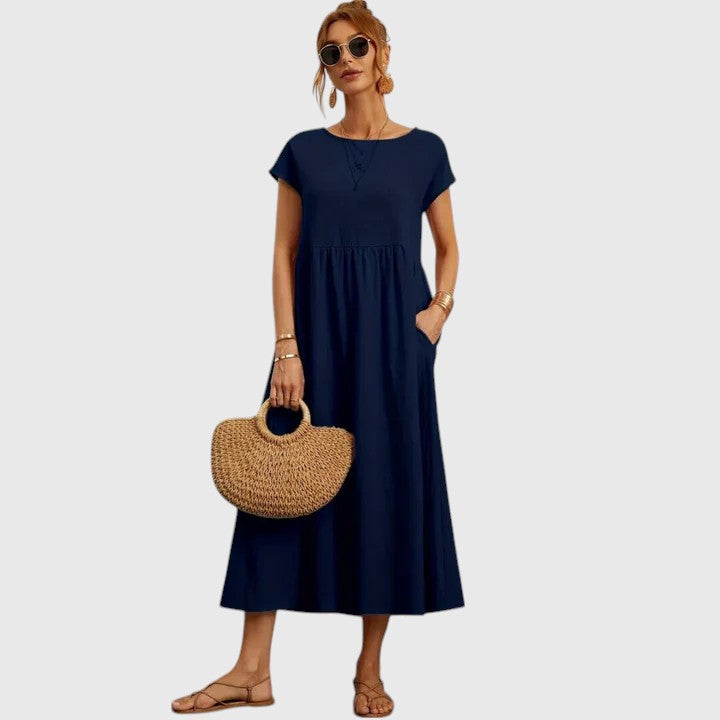 Comfortable midi dress for everyday wear and vacation – Loose dress for women