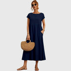 Comfortable midi dress for everyday wear and vacation – Loose dress for women
