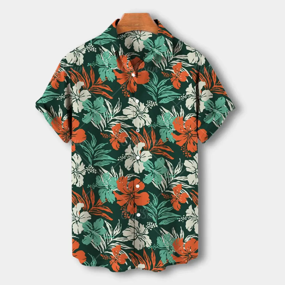 Tropical shirt for summer and vacation – Short-sleeve shirt for men