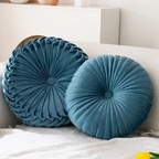 Round decorative cushion for indoor use