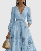 Elegant maxi dress for parties and special occasions – Pleated dress for women