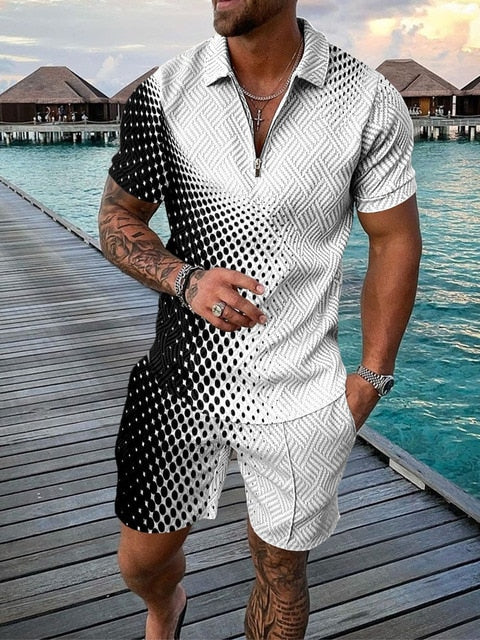 Light set for summer and leisure – Polo and shorts set for men