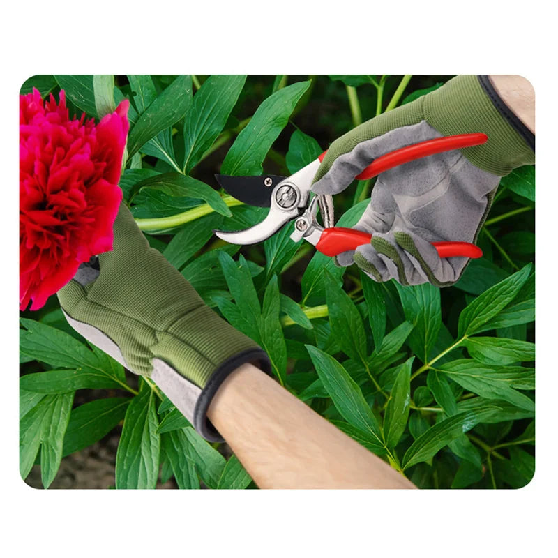 Hand Protection for Gardening and Pruning – Garden Gloves with Cowhide Reinforcement