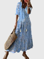 Boho sommerkjole til ferie og varme dage – Vintage kjole til kvinder
