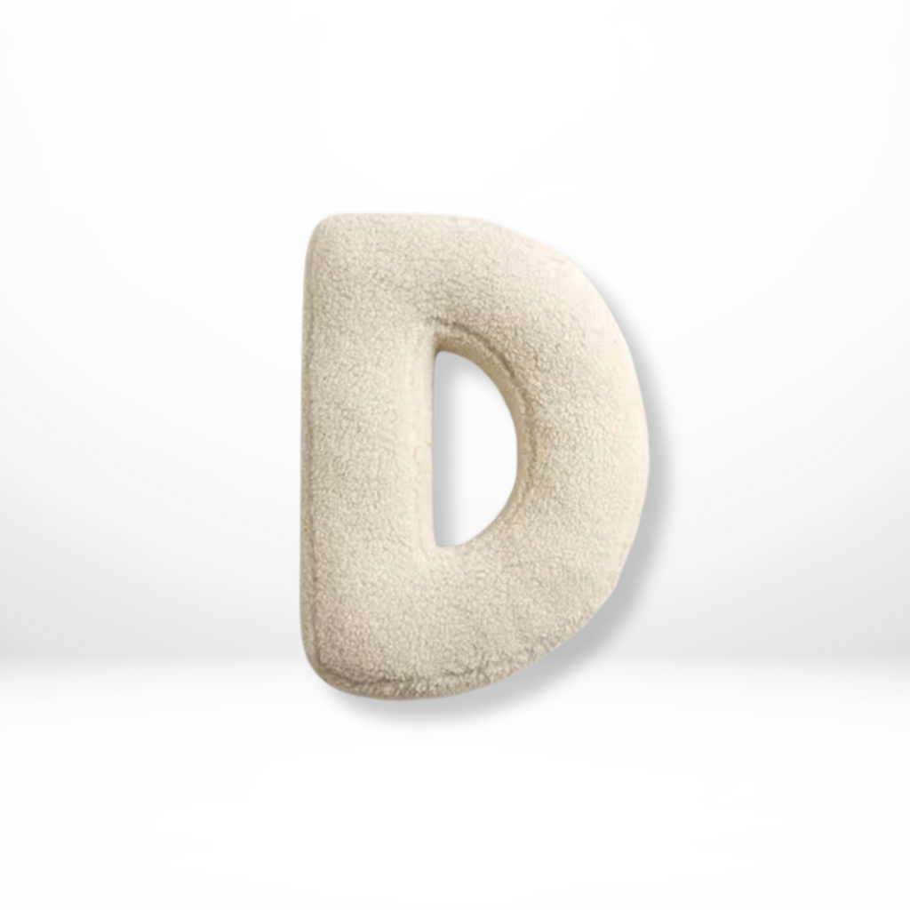Velvet decorative pillow shaped like letter A–Z