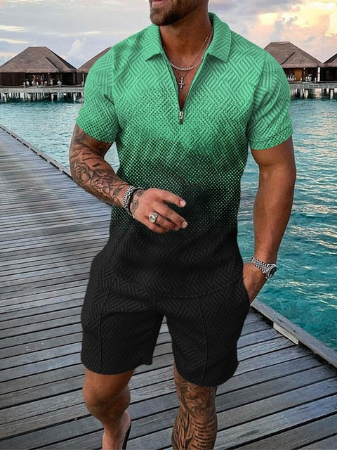 Light set for summer and leisure – Polo and shorts set for men