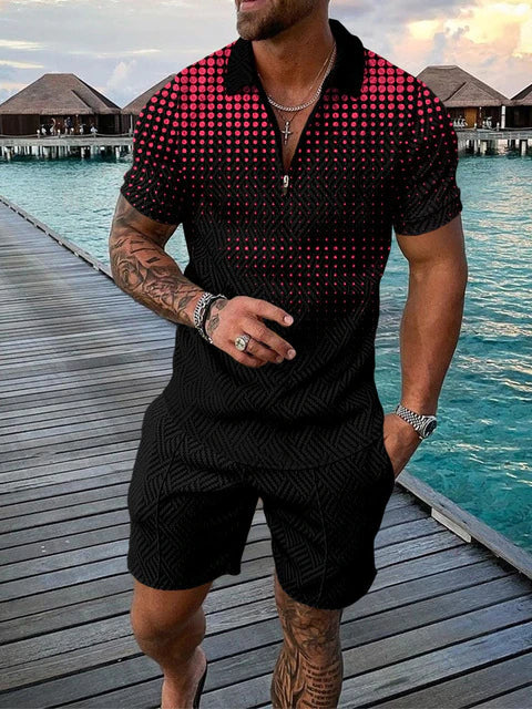 Light set for summer and leisure – Polo and shorts set for men