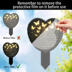 Memorial Garden Decoration with Warm Lighting – Acrylic Butterfly Heart Plaque with LED Light