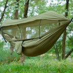 Comfortable Outdoor Relaxation for Camping and Travel – Hammock with Mosquito Net and Sunshade