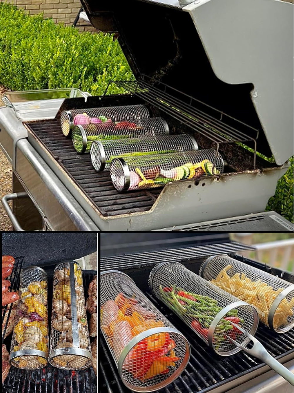 Convenient Grilling for Meat and Vegetables – Stainless Steel BBQ Grill Basket
