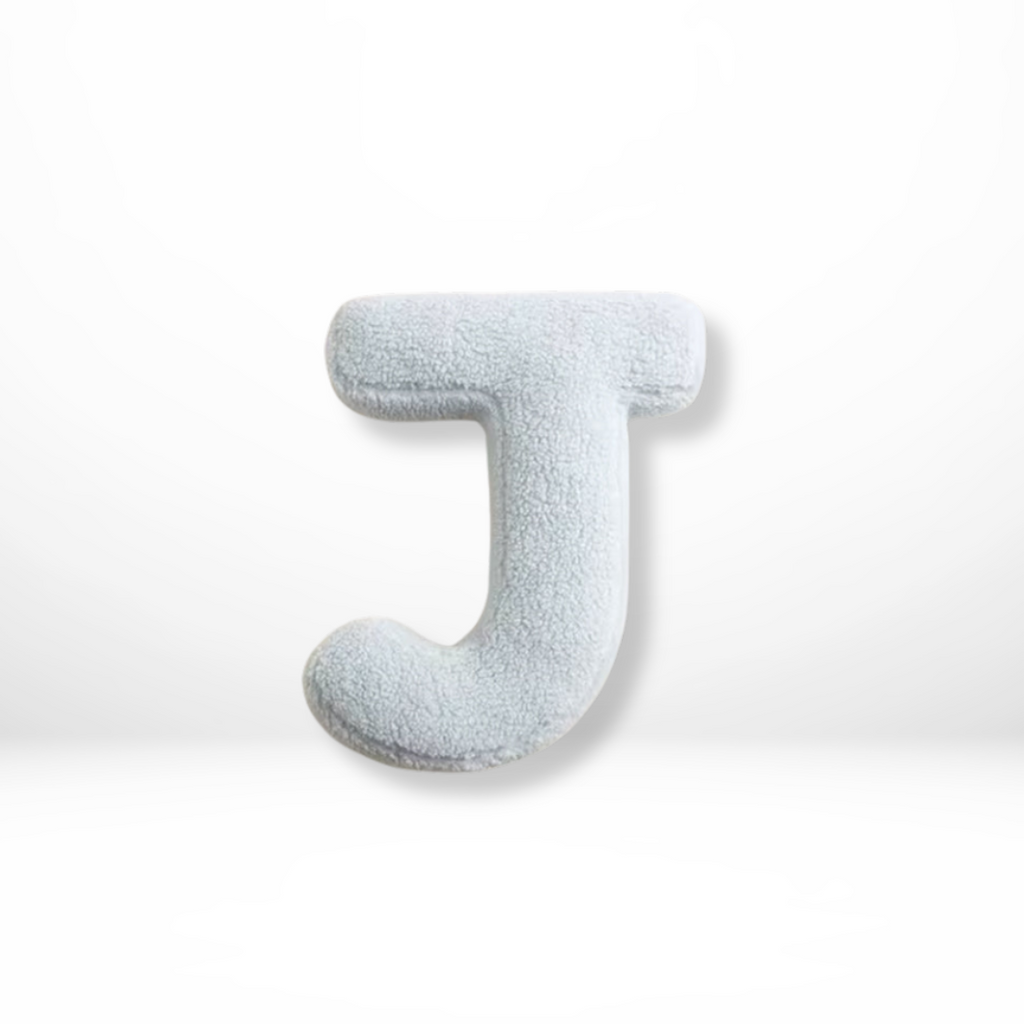 Velvet decorative pillow shaped like letter A–Z