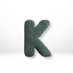 Velvet decorative pillow shaped like letter A–Z