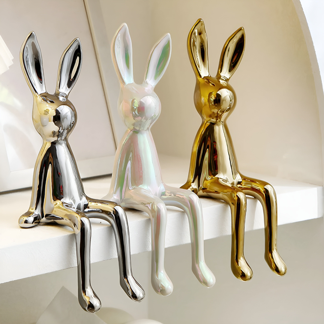 Dekorativ kaninfigur i keramik