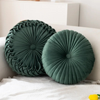 Round decorative cushion for indoor use