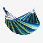 Comfortable Outdoor Relaxation for Garden and Camping – Striped Hammock with Foldable Frame