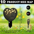 Memorial Garden Decoration with Warm Lighting – Acrylic Butterfly Heart Plaque with LED Light