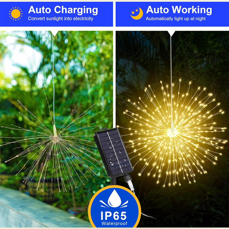 Decorative Outdoor Lighting for Garden and Pathways – Solar Fireworks LED Lights