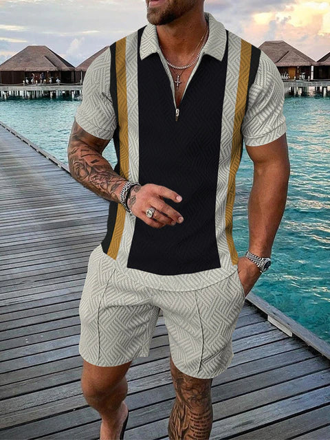 Light set for summer and leisure – Polo and shorts set for men