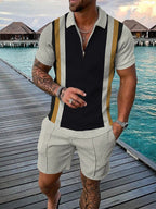 Light set for summer and leisure – Polo and shorts set for men