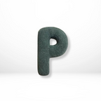 Velvet decorative pillow shaped like letter A–Z