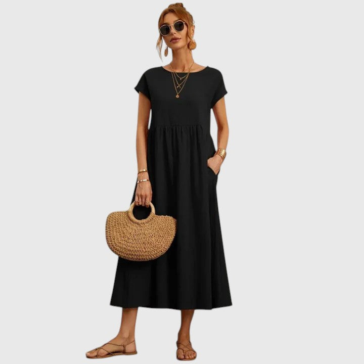 Comfortable midi dress for everyday wear and vacation – Loose dress for women