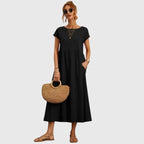 Comfortable midi dress for everyday wear and vacation – Loose dress for women