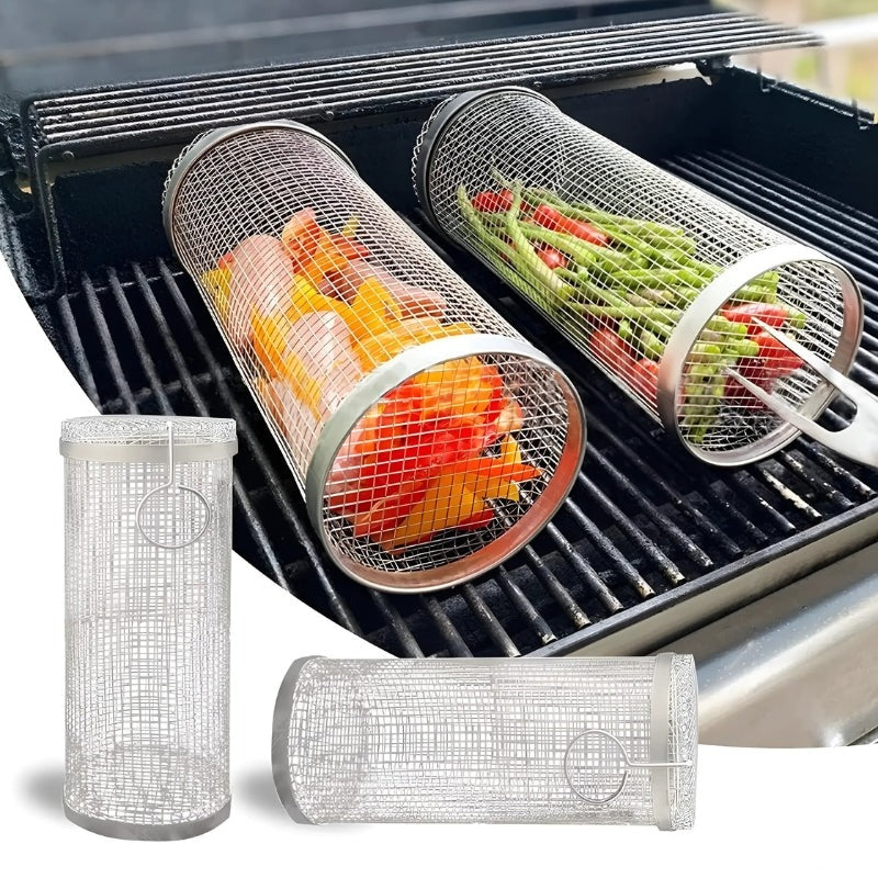Convenient Grilling for Meat and Vegetables – Stainless Steel BBQ Grill Basket