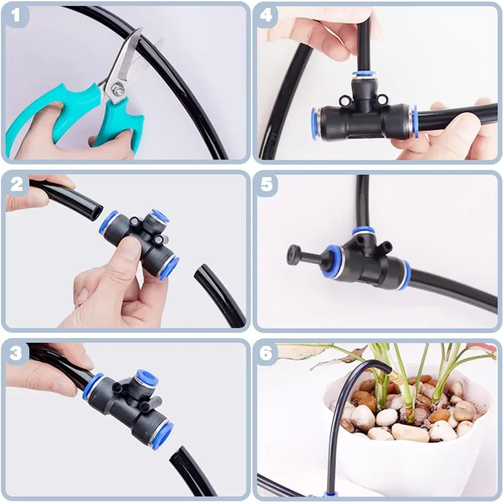 Automatic Plant Watering for Garden and Balcony – Irrigation System with 360° Spray Nozzles