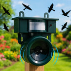 Solar Bird Protection for Garden Areas – Bird Repellent Device with Motion Sensor and Sound Deterrent