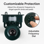 Solar Bird Protection for Garden Areas – Bird Repellent Device with Motion Sensor and Sound Deterrent