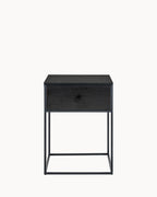 Noir Table – Sort sidebord med skuffe og metalramme, 40x40x55 cm