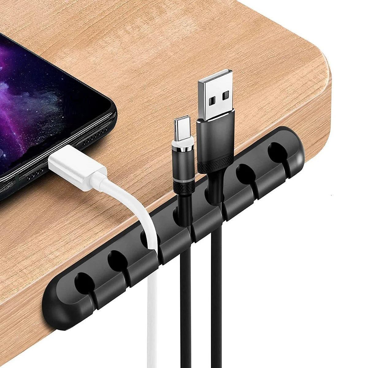 Organized cables for the desk – Silicone cable holder