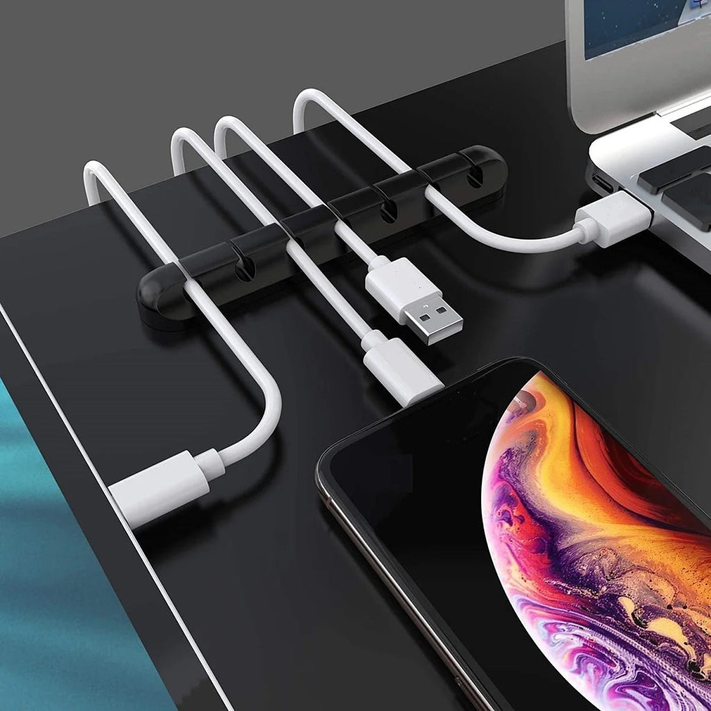 Organized cables for the desk – Silicone cable holder