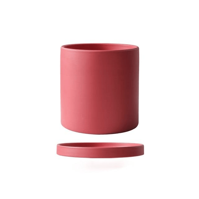 Ceramic flower pot with saucer for indoor use