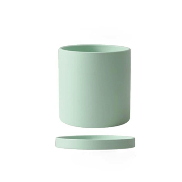 Ceramic flower pot with saucer for indoor use