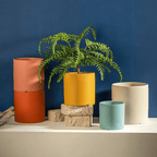Ceramic flower pot with saucer for indoor use