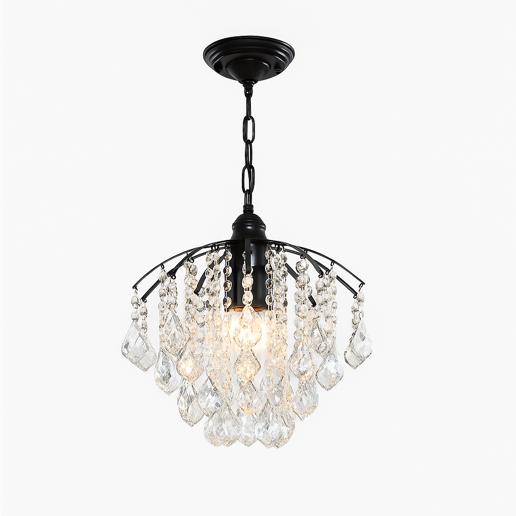 Ceiling lamp with crystal pendant for indoor use