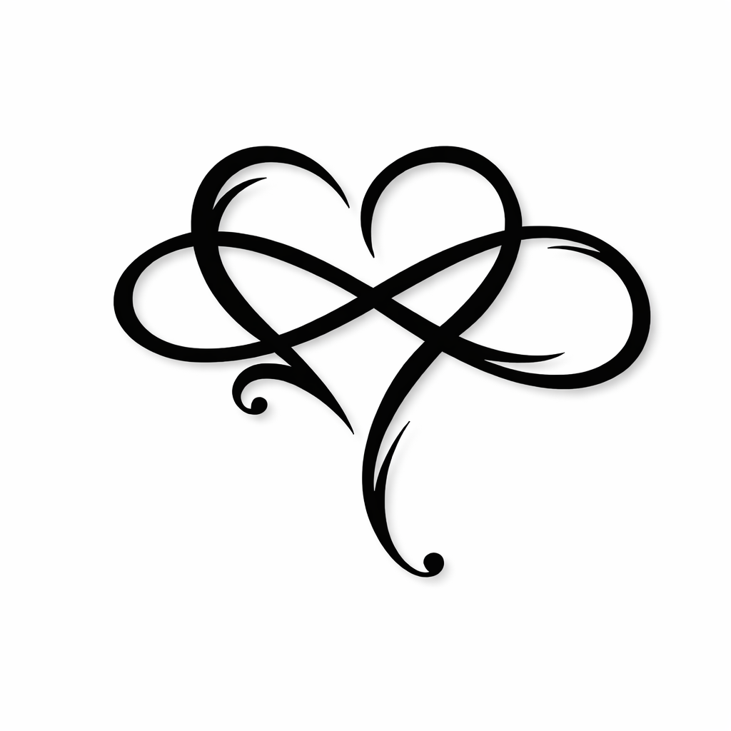 Vægdekoration i jern med uendeligt hjerte