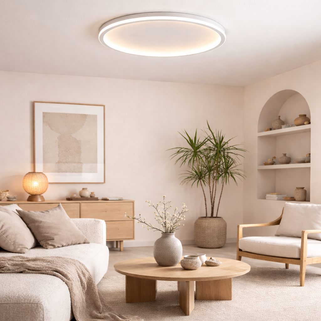 Rund Plafondlampe i Skandinavisk Stil til Indendørs Brug