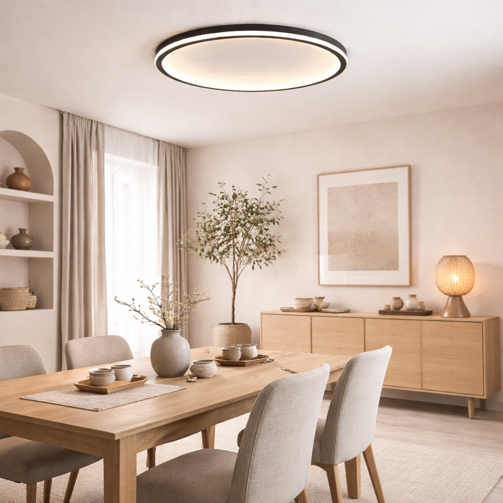 Rund Plafondlampe i Skandinavisk Stil til Indendørs Brug