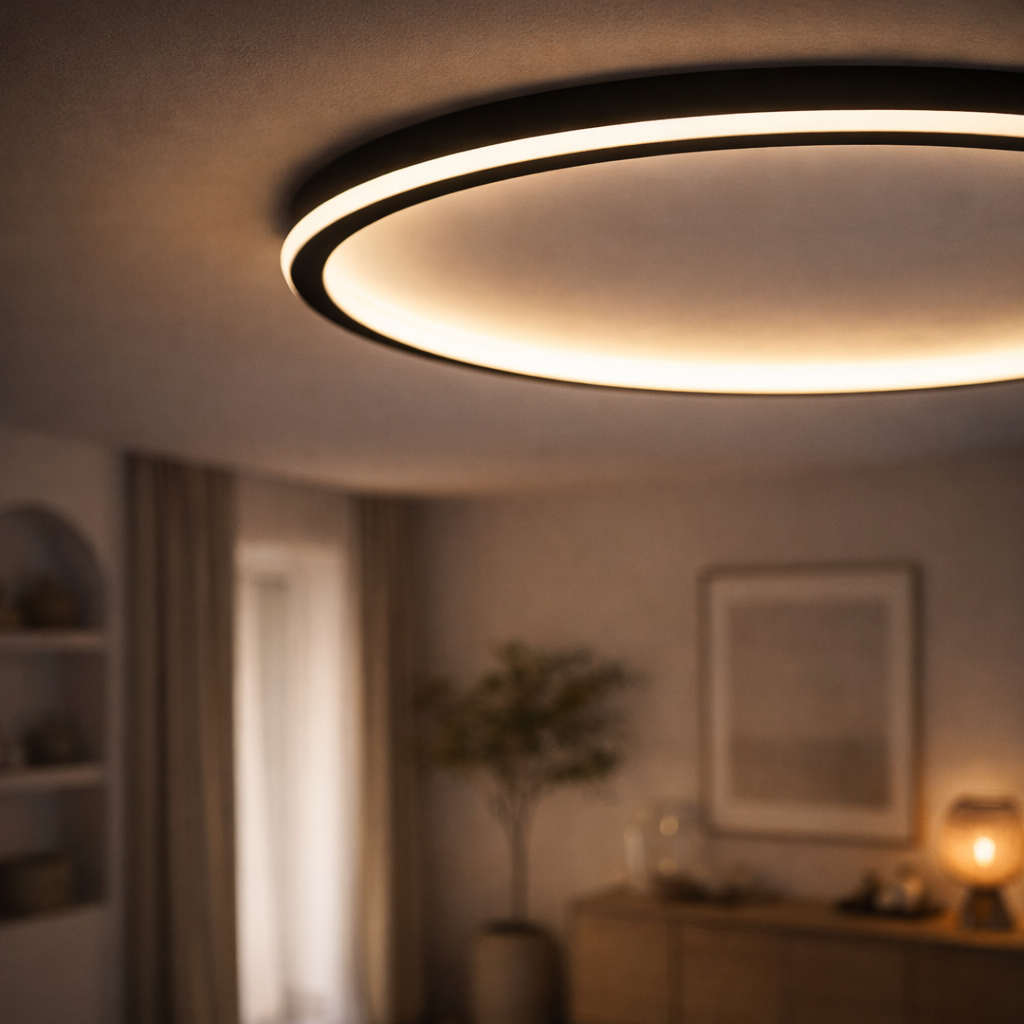 Rund Plafondlampe i Skandinavisk Stil til Indendørs Brug