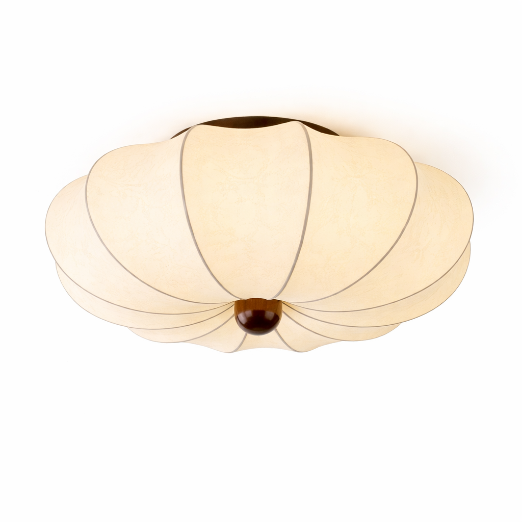 Plafondlampe med Stofskærm i Klassisk Udformning