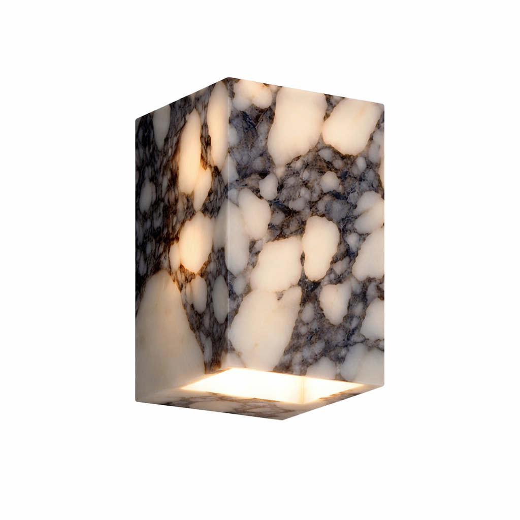 Væglampe i Marmor med Kubisk Form