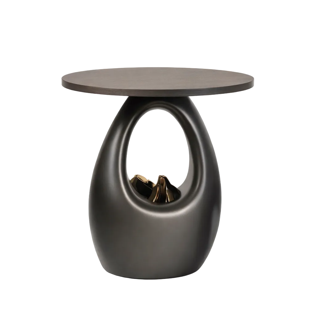 Practical storage for living room and bedroom – Round side table for indoor use